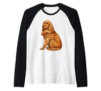 Red Cocker Spaniel I Love Mom Manche Raglan