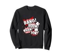 Red Color Bang Boom Wham POW! Red Graphic Sweatshirt