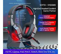 Red Color Casque de jeu filaire avec lumière LED, casque de jeu avec microphone, PC, joueur, PS4, Windows XP, 7, 8/10, ordinateur portable, téléphone ""Nipseyteko