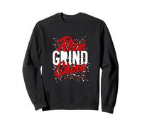Red Color Rise Grind Shine Red Graphic Sweatshirt