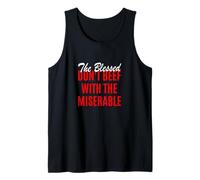 Red Color Too Blessed to Be Miserable Red Graphic Débardeur