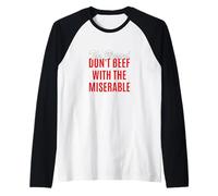 Red Color Too Blessed to Be Miserable Red Graphic Manche Raglan
