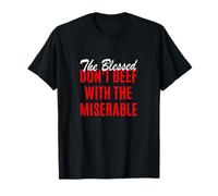Red Color Too Blessed to Be Miserable Red Graphic T-Shirt