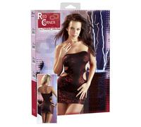 Red Corner- Mini robe noir et rouge ouverte XS