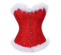 Red Corset Femmes Christmas Corons de Noël Rouge Top Floral Imprimé blanc Crim Shapewear Busttier Top Slim Push Up Bodys pour la fête de Noël Lred