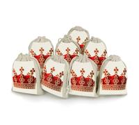 Red Crown Lot de 8 sacs cadeaux en toile de jute avec cordon de serrage pour fêtes et événements