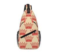 Red Crown Sac à bandoulière unisexe avec plusieurs poches, grande capacité, en polyester durable, sangle réglable pour les trajets quotidiens et les voyages