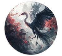 Red-Crowned Crane 1000 Pièces Puzzle Rond Jouets Classiques Puzzle Circulaire Difficile Puzzles Classiques 1000pcs (67.5x67.5cm)