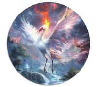 Red-Crowned Crane 1000 Pièces Puzzle Rond Jouets Classiques Puzzle Circulaire Difficile Puzzles Classiques 1000pcs (67.5x67.5cm)