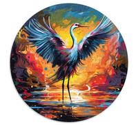 Red-Crowned Crane 1000 Pièces Puzzle Rond Jouets Classiques Puzzle Circulaire Impossible Puzzles Classiques 1000pcs (67.5x67.5cm)