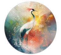 Red-Crowned Crane 1000 Pieces Puzzles Ronds Puzzle De l'art De La Décoration Moderne Jeu D'Intelligence Puzzle De Qualité Supérieure