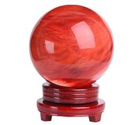 Red Crystal Ball Smelting Stone Ball Home Decoration Melting Quartz Crystal Gemstone for +Base,red Crystal ball-26cm