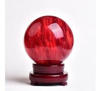 Red Crystal Ball Smelting Stone Home Decoration Melting Quartz Gemstone for +Base,140mm Gemstone Stone