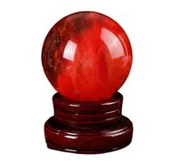 Red Crystal Ball Smelting Stone Home Decoration Melting Quartz Gemstone for Divination Fengshui,10cm/3.9in Gemstone Stone