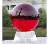Red Crystal Ball with Stand Glass Handcrafted Photography Prop FengShui Scrying Spheres for Magical Shots Elegant Home & Party Decor,B,80mm/3.14in