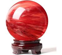 Red Crystal Sphere Ball Gemstones Quartz Smelting Ball Stones Crystals Sphere Home Decoration Crafts,Diameter 7.9"