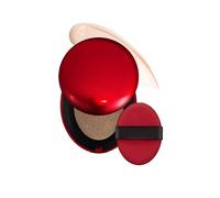 Red Cushion Foundation, Color Correcting Powder Foundation, Cushion Foundation Makeup for Glass Skin, Long-Lasting Lightweight Buildable Coverage Semi-Matte Natural Finish (17C)