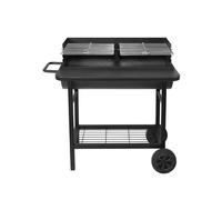 Barbecue 2 grilles réglables ALABAMA noir au charbon de bois
