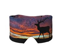 Red Deer Bull Elk Sunset Print Cache-yeux et oreilles doux pour adultes Housse de protection pour soulager la sieste en voyage