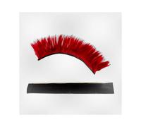 (Red) Detachable High Heat Silk Mohawk Wig for Helmets in Vibrant Colors