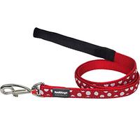 Red dingo - laisse design pour chien - rouge pois blancs - m