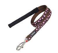 Red dingo - laisse design pour chien - marron pois roses - s Marron