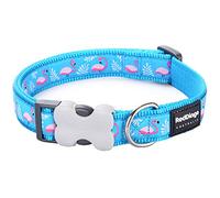 Red Dingo Bucklebone Collier pour Chien Motif Flamant Rose Turquoise Taille L 25 mm