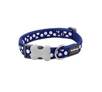 Red Dingo Collier pour Chien, 15 mm x 24 à 36 cm, Petite, Bleu foncé/Pois Blancs