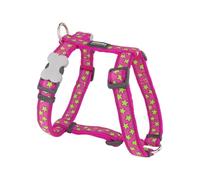 RED DINGO Harnais Réglable pour Chien Rose Etoiles Verte S 30 à 48 cm 15 mm
