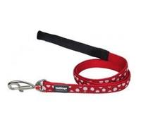 Red dingo - laisse design pour chien - rouge pois blancs - m