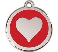 RED DINGO Médaille pour Chien Cœur Rouge 30 mm