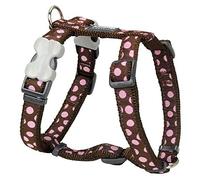 Red dingo - harnais design pour chien - marron pois roses - xl