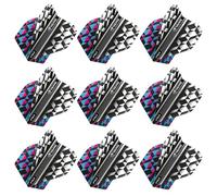 RED DRAGON Ailettes de fléchettes Yin Yang multicolores double face 3 lots par paquet (9 ailettes au total)