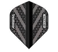 RED DRAGON Airwing Ailettes de fléchettes standard moulées Noir et gris 1 jeu par paquet (3 ailettes au total)