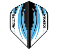 RED DRAGON Airwing Unique Moulded Gerwyn Price Iceman Noir & Bleu Ailettes de fléchettes standard 1 lot par paquet (3 ailettes de fléchettes au total)