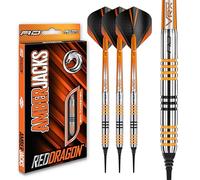 RED DRAGON Amberjack 3 Professional Softip Jeu de fléchettes 18 grammes avec ailerons et tiges