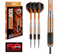 RED DRAGON Amberjack 9: 28g Fléchettes Pointes Acier avec Ailettes et Tiges de Flechettes