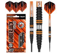 RED DRAGON Amberjack Pro 2 Jeu de fléchettes en tungstène de qualité supérieure de 23 grammes avec ailettes et tiges