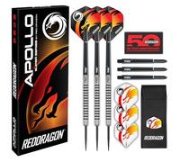 RED DRAGON Apollo Jeu de fléchettes 24 grammes avec ailettes et tiges Hardcore Dart