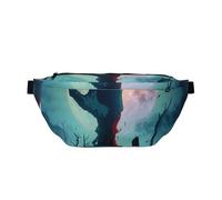 Red Dragon assis sur le château Sac de poitrine à bandoulière Sac à bandoulière Sac banane Sac banane décontracté Cyclisme Randonnée pour homme femme, multicolore, Taille unique, Sac à dos de