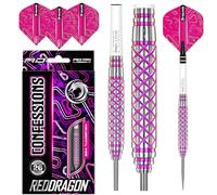 RED DRAGON Confessions: 26g Fléchettes Pointes Acier avec Ailettes et Tiges de Flechettes