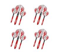 RED DRAGON Dart Flight and Stems Combo Rouge - 4 séries de Vols Standard et 4 séries de Tiges de Nitrotech Tiges de Fléchettes par Paquet