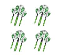 RED DRAGON Dart Flight and Stems Combo Vert - 4 séries de Vols Standard et 4 séries de Tiges de Nitrotech Tiges de Fléchettes par Paquet