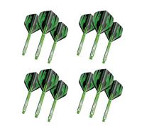 RED DRAGON Dart Flight & Stems Combo Vert - 4 séries de Vols Standard et 4 séries Moyen VRX Stems par Paquet