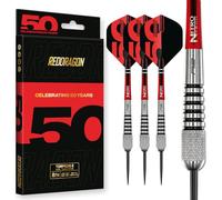 RED DRAGON Darts - Collection 50 Year Classics - Flightmaster Torpedo 2-24g 80 % Tungstène - Set de fléchettes Pro à Pointe Acier - Inclut ailettes et tiges (shafts)