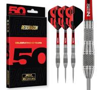 RED DRAGON Darts - Collection Classiques 50 Ans - Grizzly 4-25g - 90% Tungstène - Jeu de fléchettes à Pointe en Acier Professionnel - Comprend des ailettes et des tiges