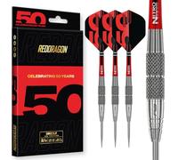 RED DRAGON Darts - Collection Classiques 50 Ans - Grizzly Series - 90% Tungstène - Jeu de fléchettes à Pointe en Acier Professionnel - Comprend des ailettes et des tiges - Disponible en 24g & 25g