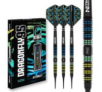 RED DRAGON Darts - Dragonfly 95-95% Tungstène - 18g Baril / 20g Poids Total Pointe Souple Jeu de fléchettes avec ailettes et tiges de fléchettes