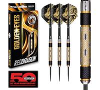 RED DRAGON Fléchettes - Golden Eyes - Jeu de fléchettes Professionnelles 85% tungstène 22 g avec ailettes et tiges