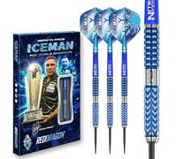 RED DRAGON Darts - Joueur Professionnel - Gerwyn Price Iceman Glacier 24g - 90% Tungstène Professionnelle Pointe en Acier Jeu de fléchettes avec ailettes et tiges de fléchettes